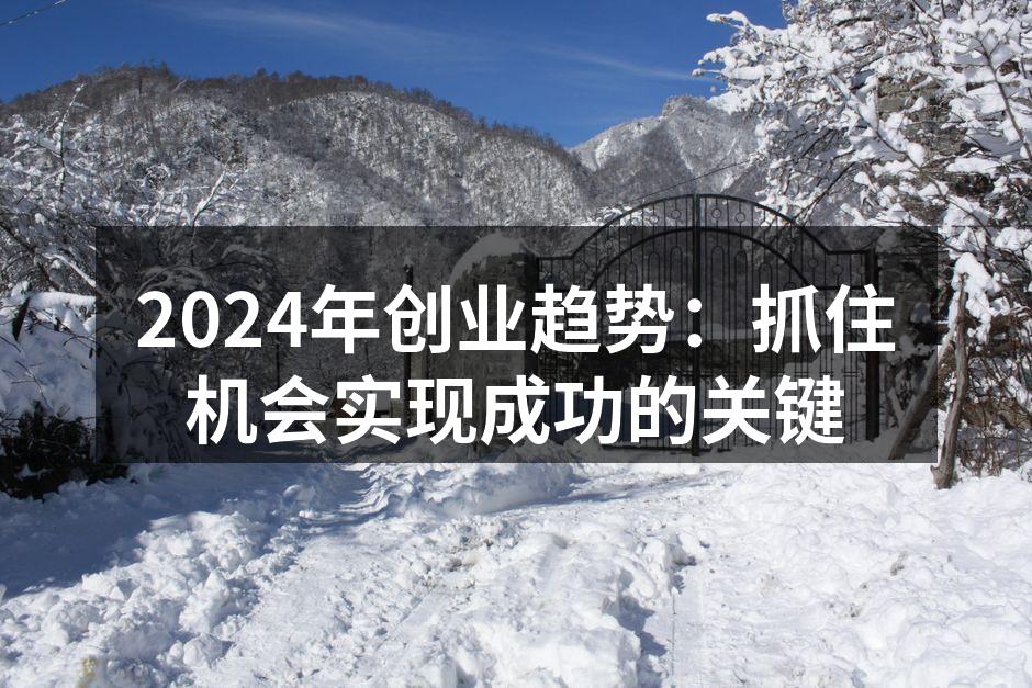 2024年创业趋势：抓住机会实现成功的关键
